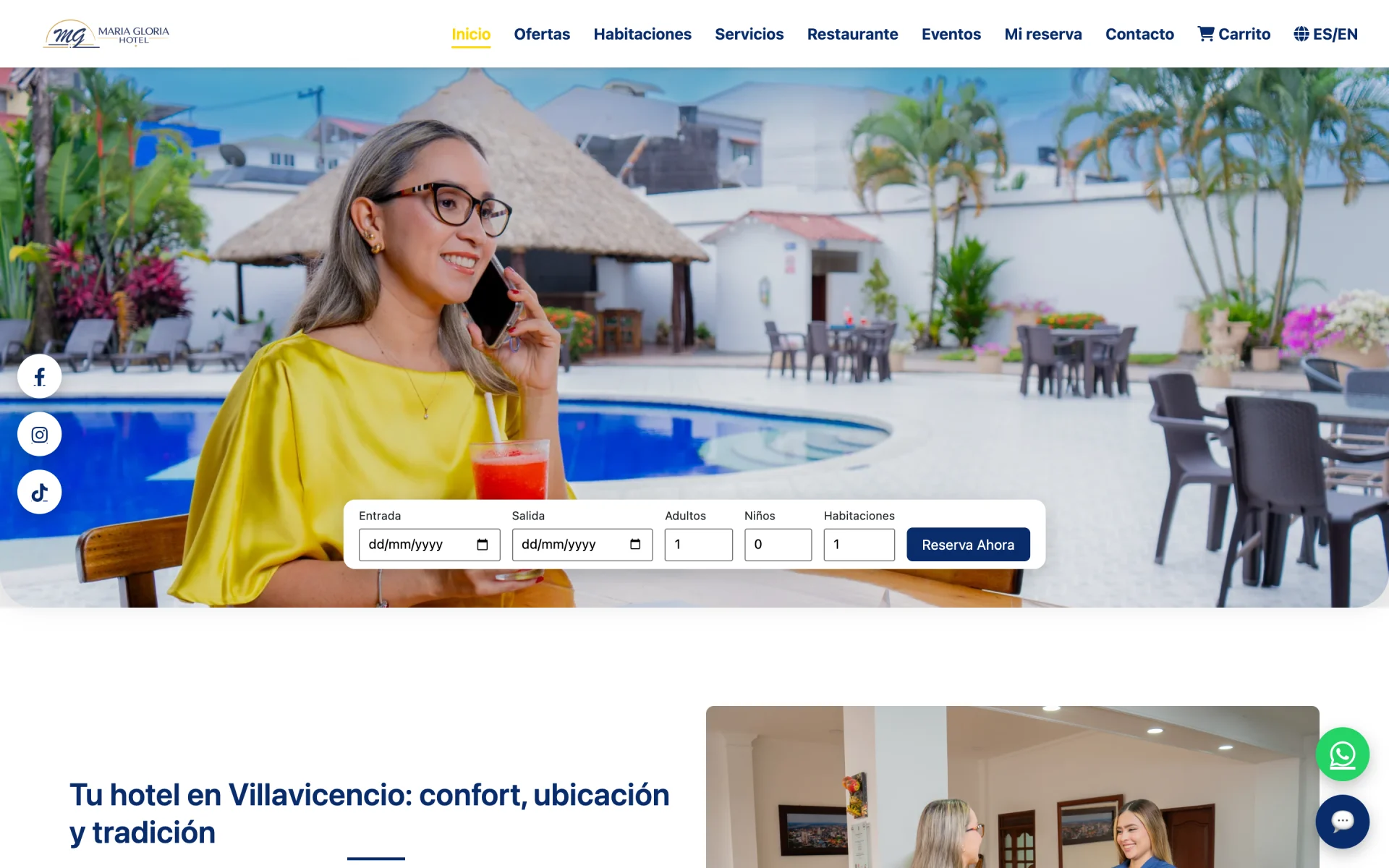 Sitio web Hotel María Gloria
